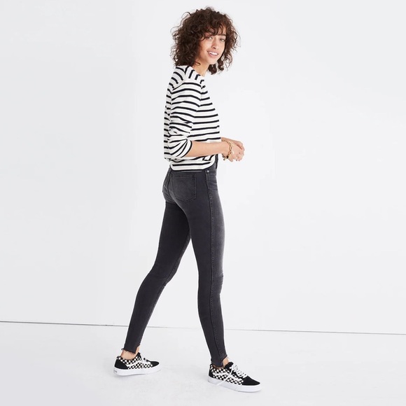 Madewell 10" High-rise Skinny Jeans Step-hem Edition Slater Wash - Picture 4 of 5